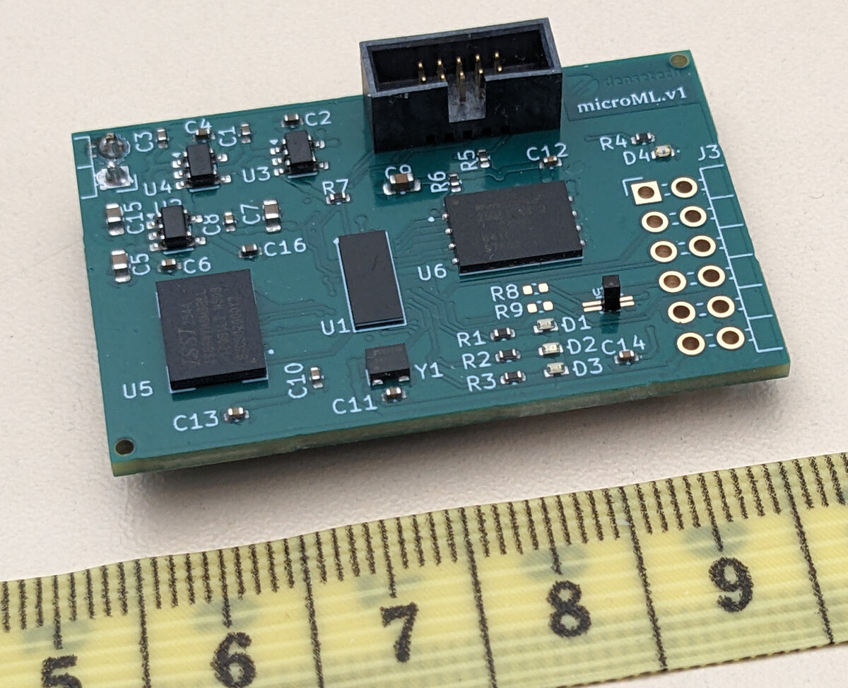 microML v1 - Embedded ML Plattform, 42×27mm PCB mit Lattice CrossLink-NX FPGA